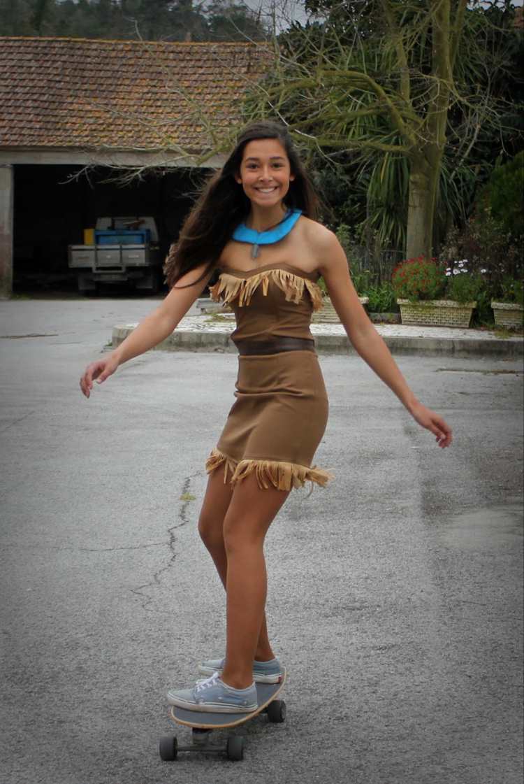 pocahontas-traje-faça-você-mesmo-adolescente-com franjas de skate