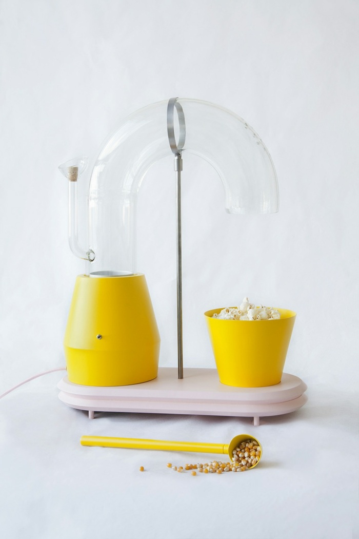tubo de design de monção de máquina de pipoca de plástico amarelo