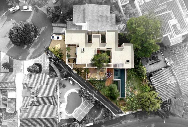 projeto de arquitetura casa jardins de diferentes níveis