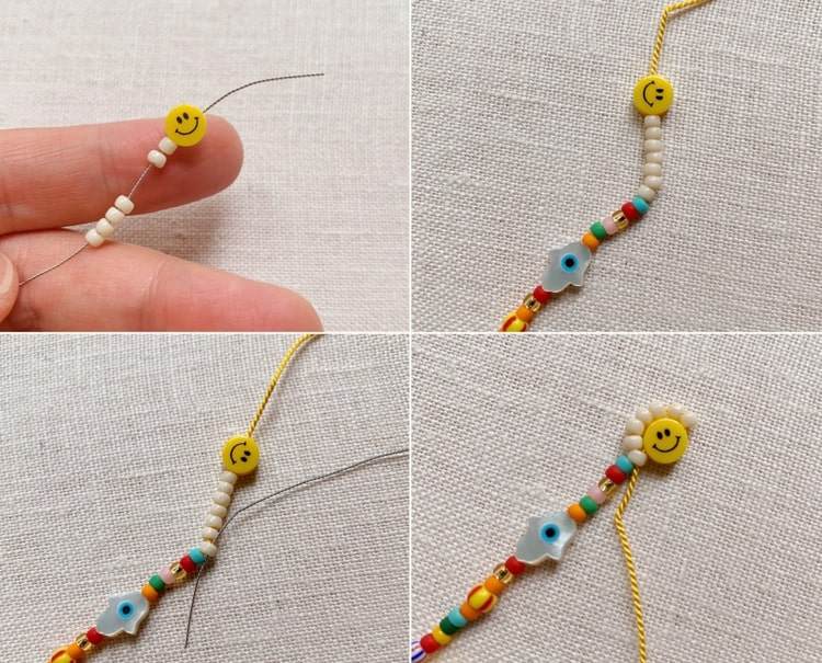 Basta criar um sol de pérolas com uma conta sorridente