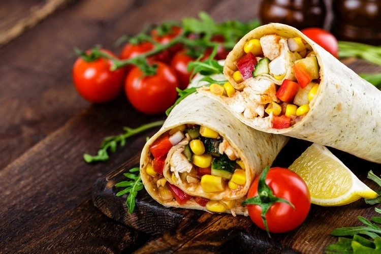 Proteína Wraps Recheios Lanches ricos em proteínas