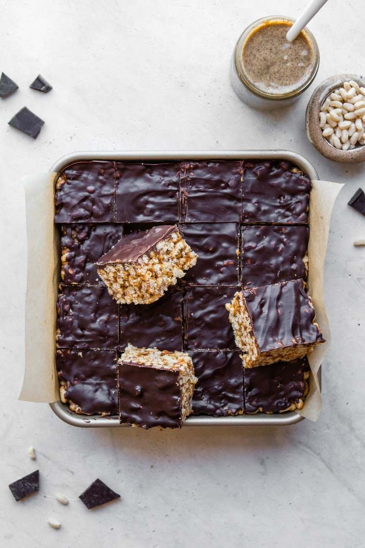 arroz tufado com receita vegana de chocolate preto