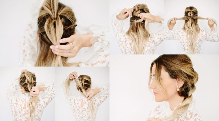 Penteados trançados para cabelos longos com tranças pull-through Instruções Tendências de penteados