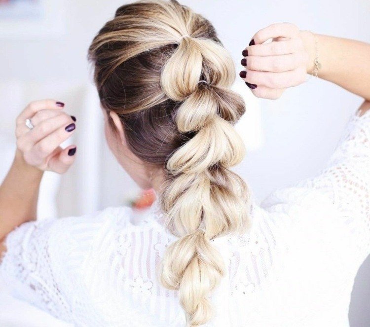 Tranças rápidas estilo cabelo comprido instruções de trança pull-through