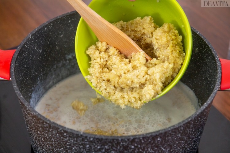 farinha de aveia quinua receita de café da manhã banana canela leite xarope de bordo