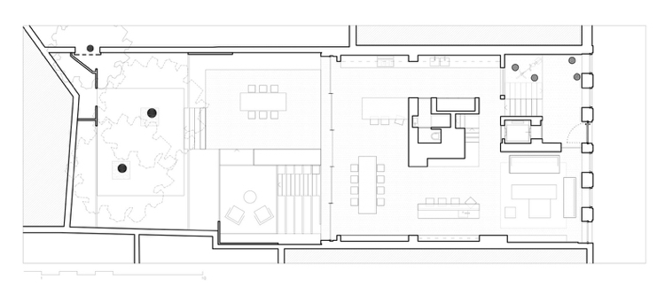 planta baixa de conversão de casa em cor antracita