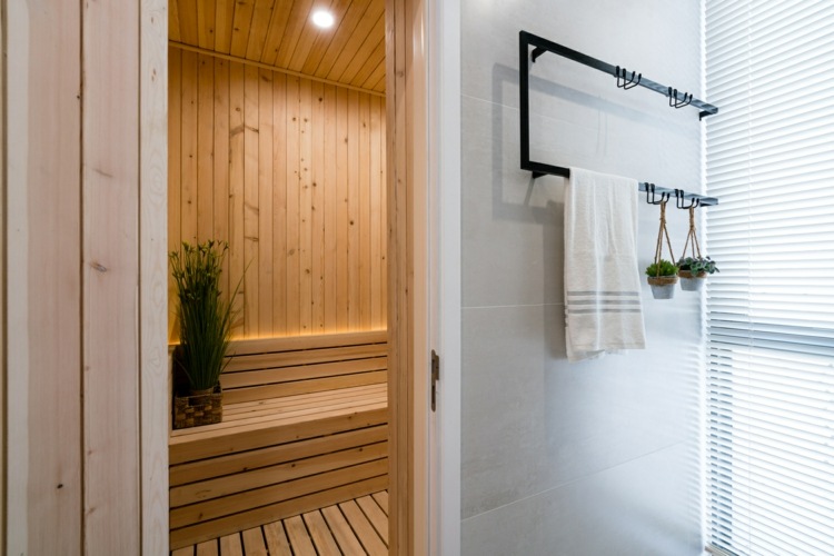 sauna banheiro vietnã a casa rústica residência de luxo