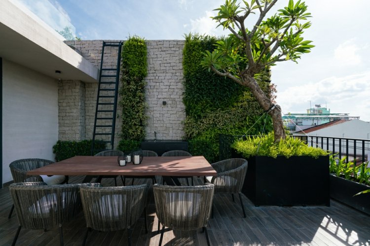 terraço área de estar horizontal planta a casa áspera