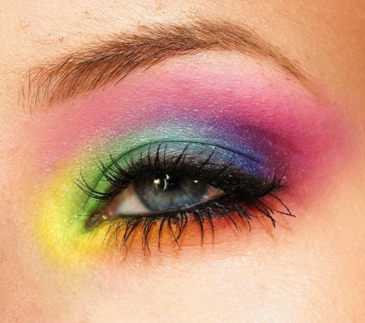 dicas de olho de maquiagem arco-íris faça você mesmo