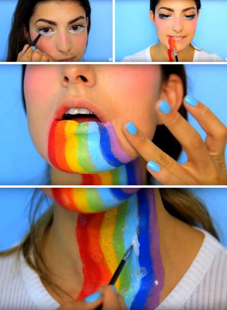 arco-íris maquiagem fantasia snapchat carnaval