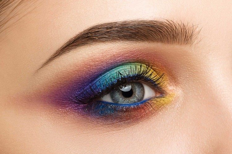 arco-íris maquiagem olhos sombra outono maquiagem