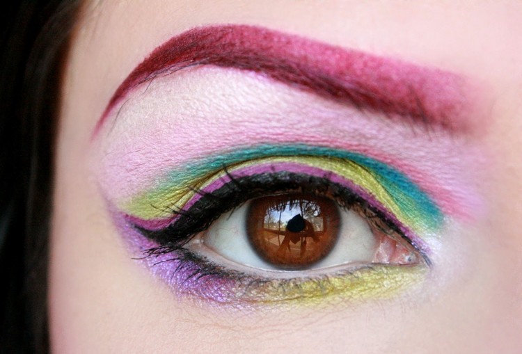 maquilhagem de olhos colorida maquilhagem de carnaval
