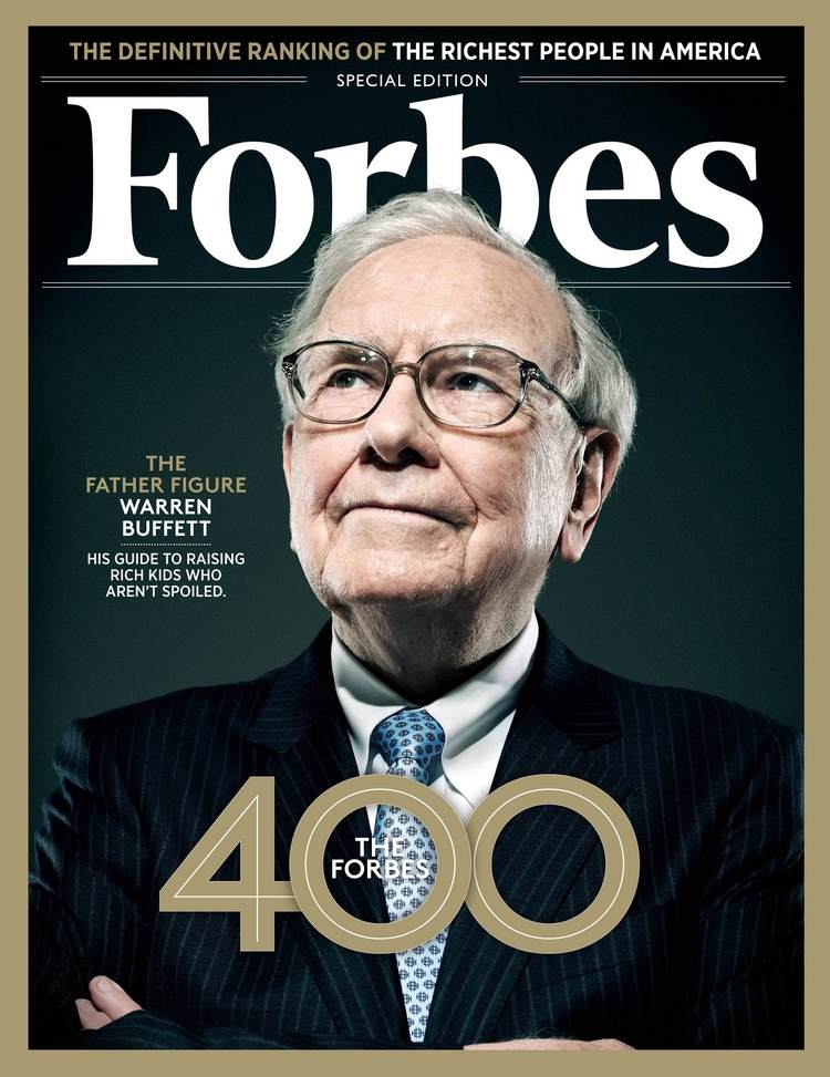 primeira página da forbes com warren buffett como uma das pessoas mais ricas dos eua edição americana