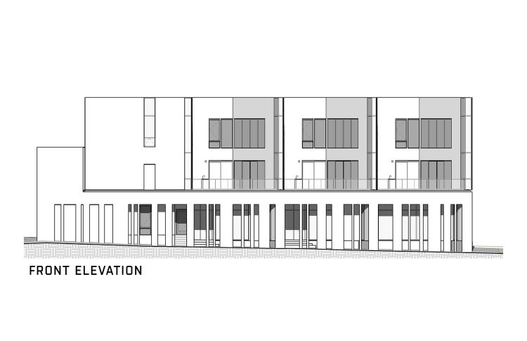 casa com terraço novo edifício arquitetura de casa multifamiliar desenvolvimento urbano extraordinário projeto sustentável planta de fachada de casa