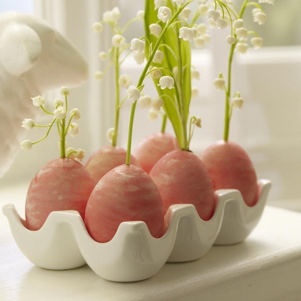 Plantas em cascas de ovo. Idéias para decoração de primavera.