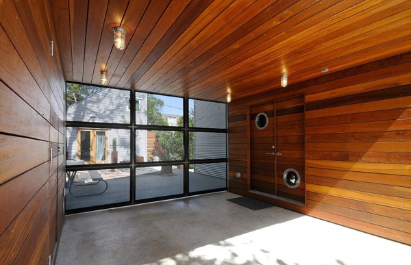 casa moderna - parede de madeira