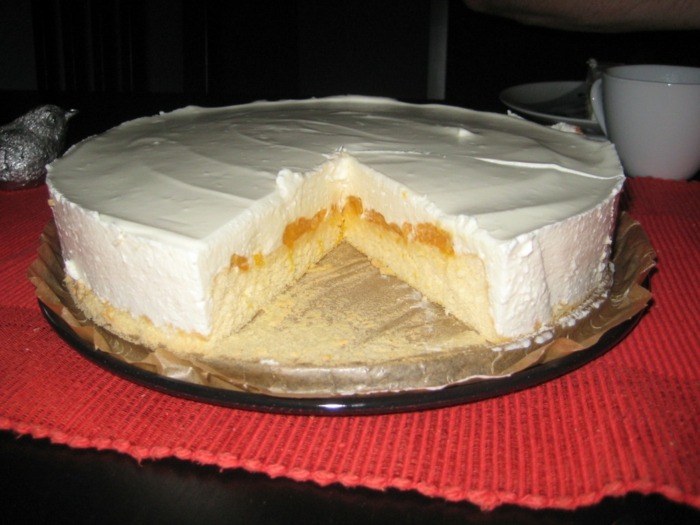 Ideia de receita sem lactose de torta de quark com tangerina