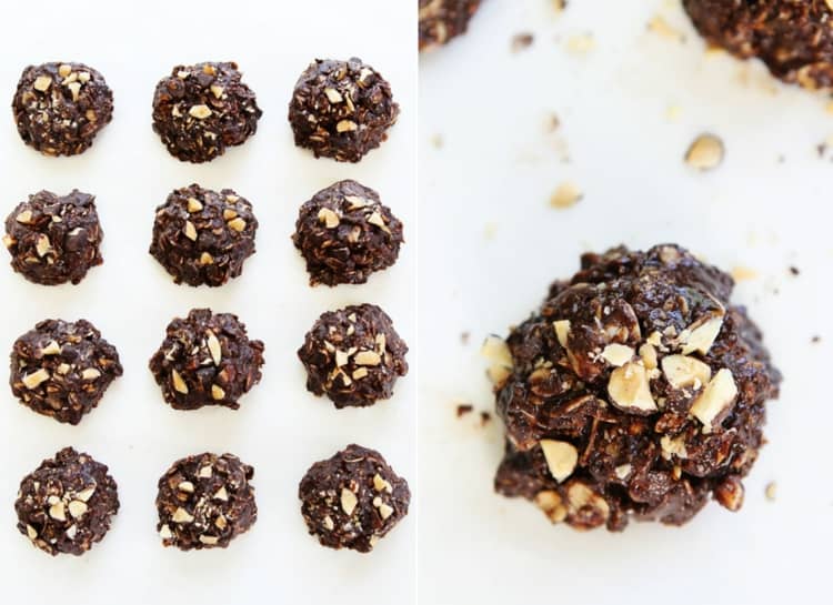 Biscoitos de chocolate com amêndoas em forma de bolas ou biscoitos de Natal