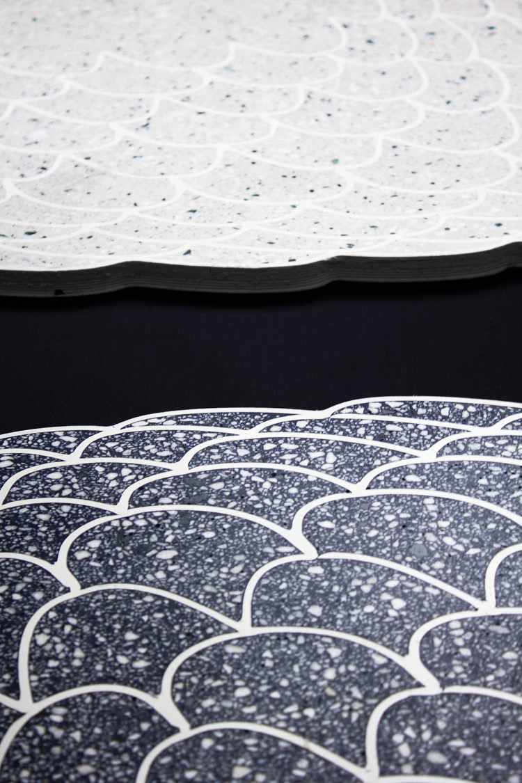 Padrão de onda feito de impressora 3D de piso Terrazzo