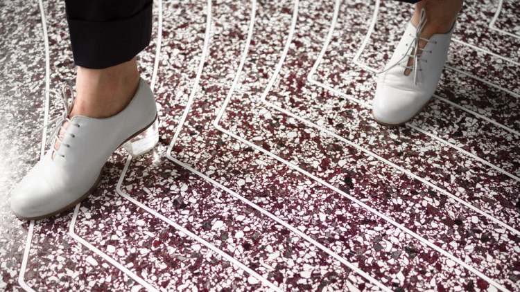 Terrazzo floor red white modern innovation §D printer