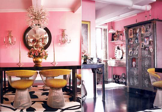 Sala de jantar rosa por Betsey Johnson