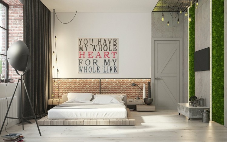rust-optic-brick-wall-design-vertical-greening-bedroom