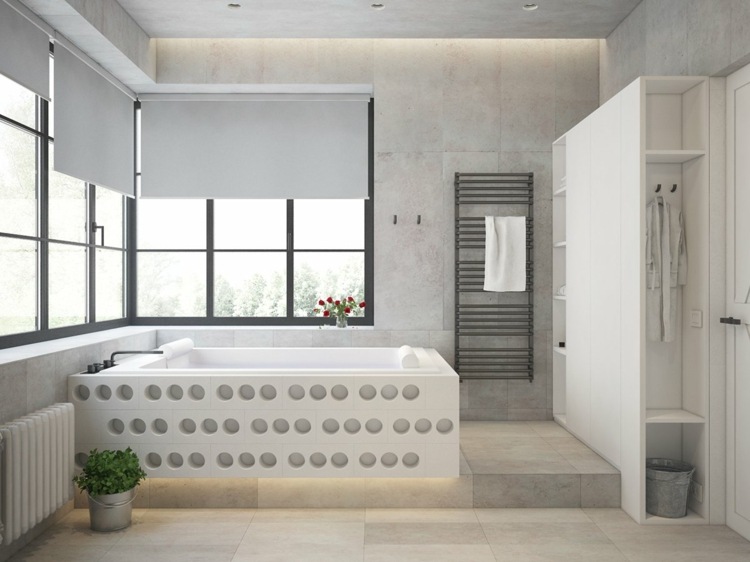 ferrugem-ótica-banheiro-cinza-branco-banheira moderna