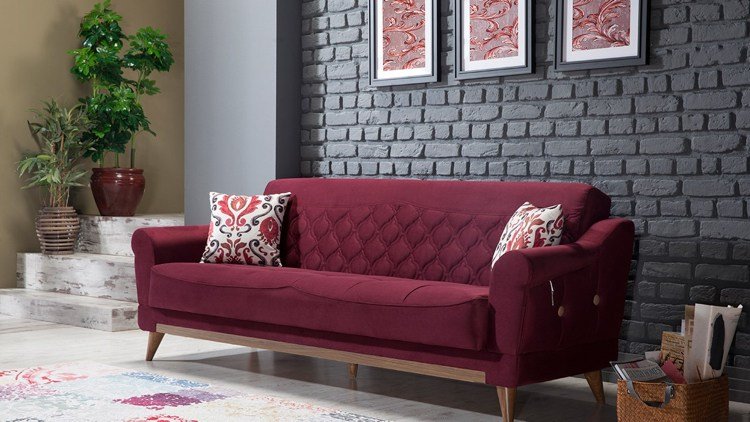 tijolos vermelhos-sofá-parede-design-cinza-enfrentados