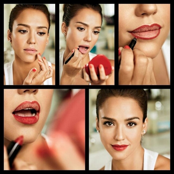 lábios-vermelhos-maquilhagem-instruções-jessica-alba
