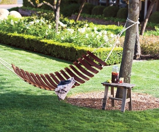pranchas de madeira redes de design no jardim