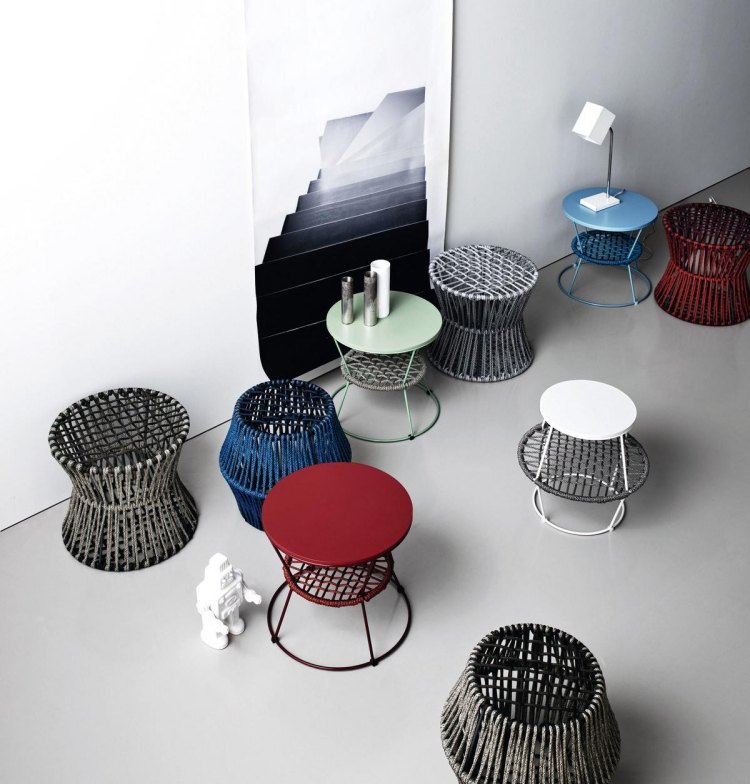 Mesa lateral redonda -woven-rope-modern-Interest-creative-design-ziggy
