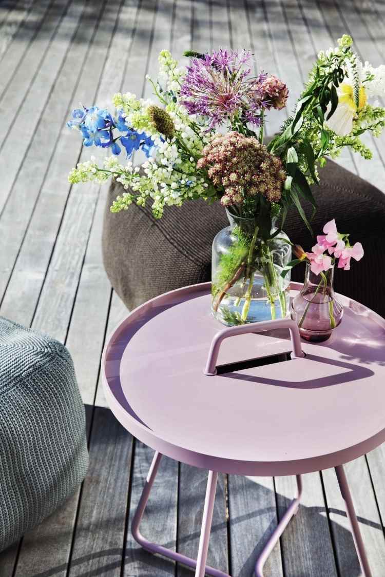 mesa lateral-redonda-bouquet-madeira-piso-lilás-cor-metal-outddor