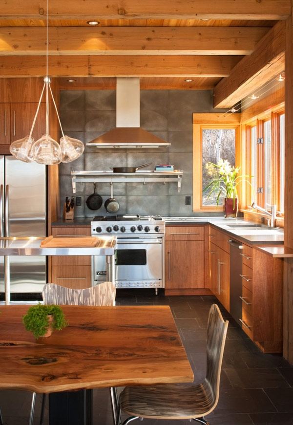 Casa de campo cozinha parede traseira mesa de jantar placa de madeira maciça azulejos de parede traseira