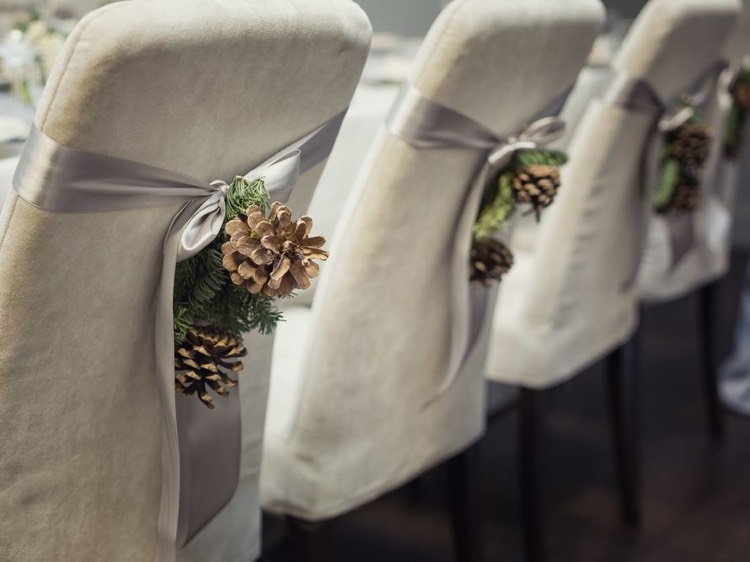 decoração de mesa-rústico-nobre-prata-casamento-cadeira de inverno decoração