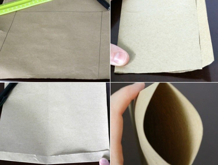 Dobre e cole um quadrado de papel - ideias de artesanato rápidas