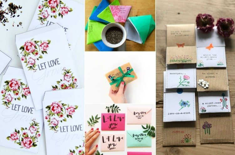 Fazer sacos de sementes de papel e distribuí-los - instruções de artesanato