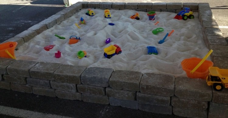 caixa de areia construa você mesmo material de pedra-ideia-pavimentação-paredes-jogo para crianças