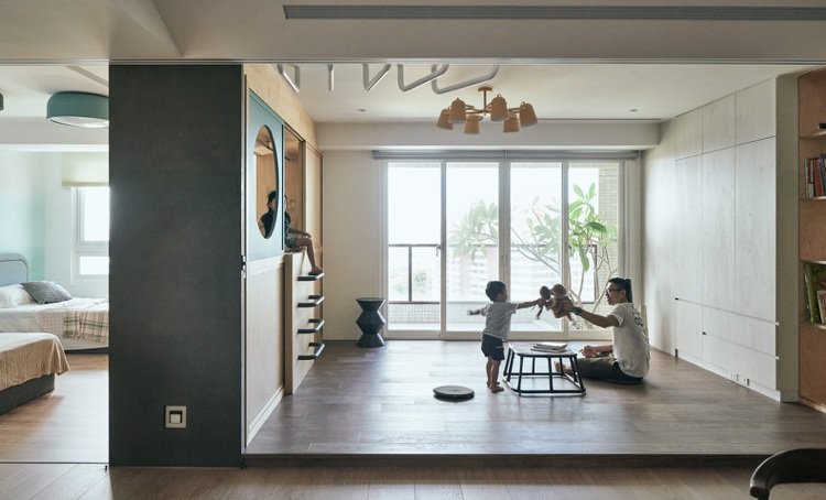 Sistemas de portas de correr em madeira. Roupeiro. Sala de jogos. Quarto infantil