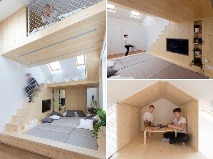 quarto com área de recreação casa de férias-design-facilidade-ruetemple