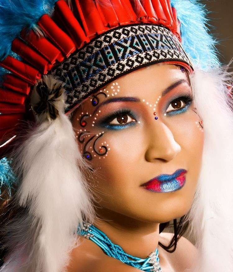 maquiagem-carnaval-mulher-azteki-princesa-lábios