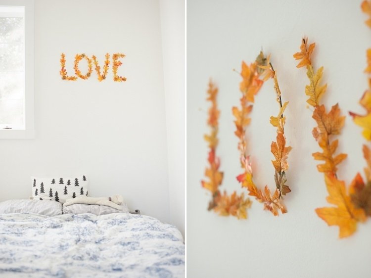 decoração de janela-outono-faça-você-mesmo-faça-você-mesmo-folhas de outono-amarelo-laranja-decoração de parede-branco