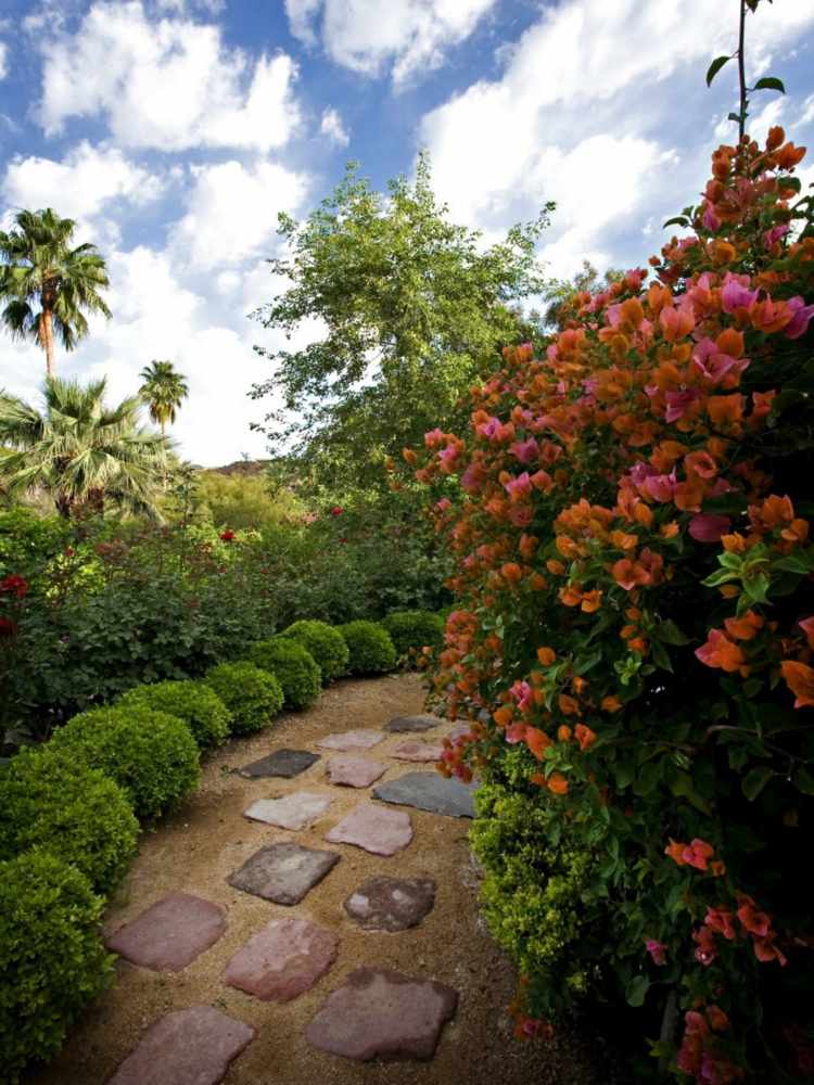 caminhos-do-jardim-assentando-pedras-ideia-natureza-óptica-bolas de sebe