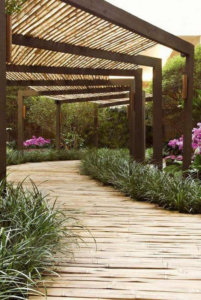 criar caminhos de jardim madeira material flores clássico ao ar livre