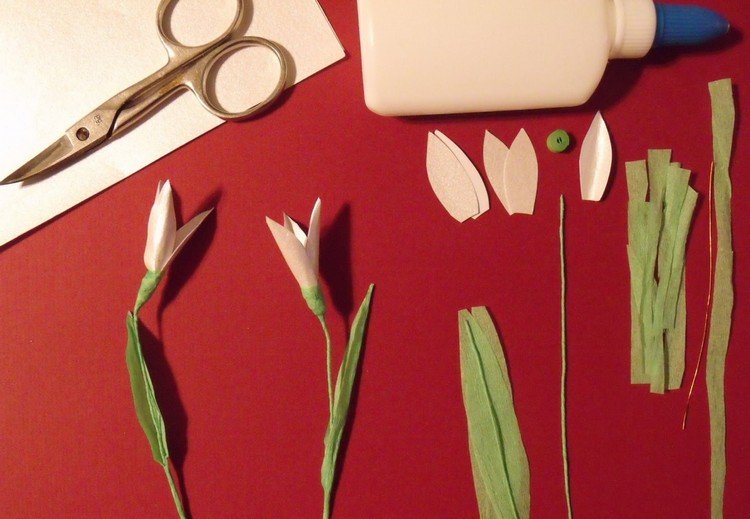 snowdrops-tinker-paper-tissue-paper-construction paper-wire