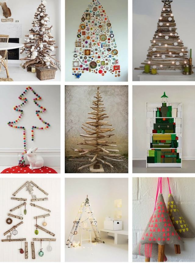 Idéias de artesanato para árvores de Natal, designs originais e legais