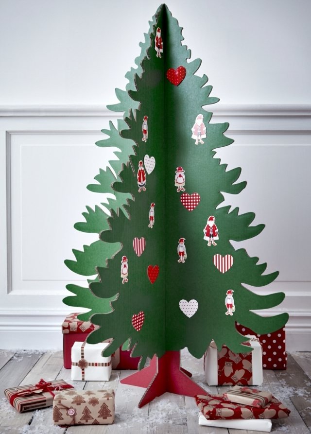 Idéias de artesanato de Natal recortam silhueta de papel da árvore de Natal