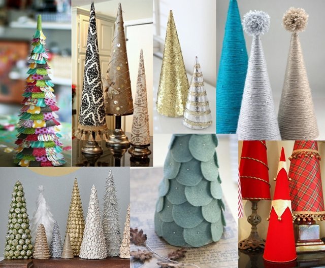 Chapéu de festa com ideias de artesanato de Natal se torna uma pequena árvore de Natal