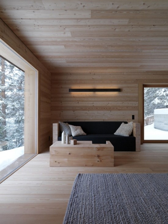 design de interiores de madeira, teto, piso, parede completa