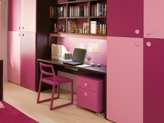 Mesa infantil ideias de móveis para meninas quarto cor-de-rosa