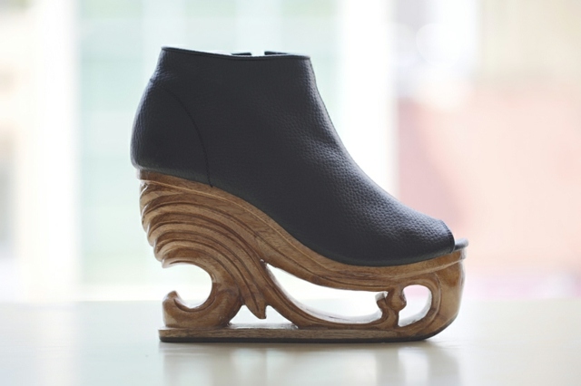 Coleção de moda de sapatos de couro azul